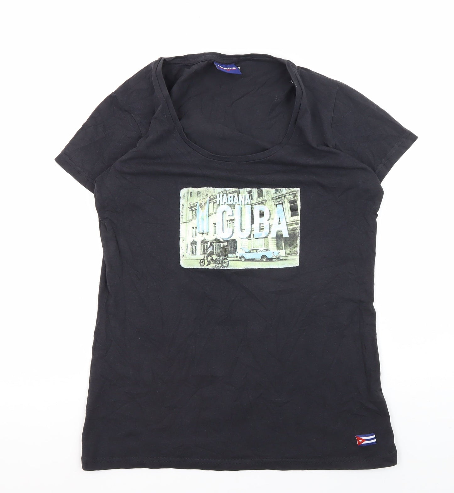 Isleno Unisex Black Cuba Graphic T-Shirt 2XL