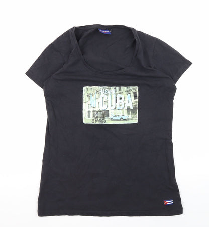 Isleno Unisex Black Cuba Graphic T-Shirt 2XL