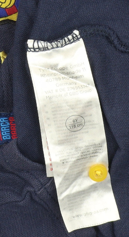 FC Barcelona Boys Blue Polo Shirt, Size 6 Years, Football Style