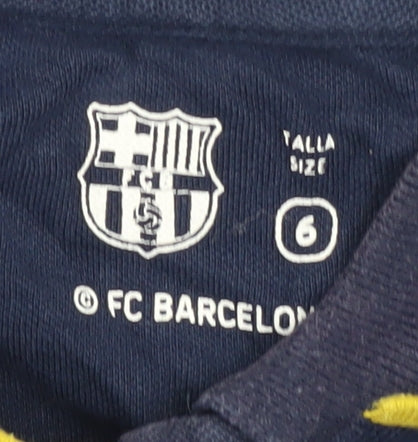 FC Barcelona Boys Blue Polo Shirt, Size 6 Years, Football Style