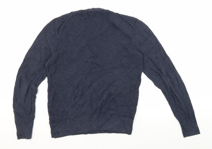 AllSaints Men's Blue Wool Pullover Jumper S