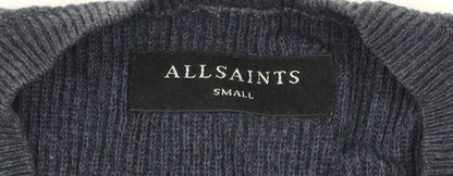 AllSaints Men's Blue Wool Pullover Jumper S