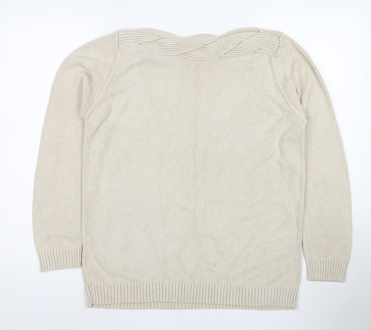 Womens UK Size 14 Marks and Spencer Beige Pullover Jumper
