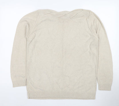Womens UK Size 14 Marks and Spencer Beige Pullover Jumper