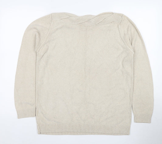 Womens UK Size 14 Marks and Spencer Beige Pullover Jumper