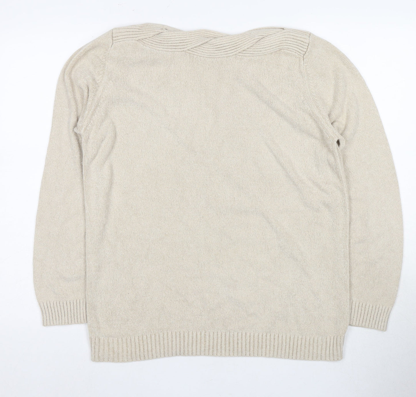 Womens UK Size 14 Marks and Spencer Beige Pullover Jumper