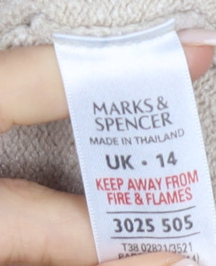 Womens UK Size 14 Marks and Spencer Beige Pullover Jumper