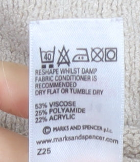 Womens UK Size 14 Marks and Spencer Beige Pullover Jumper