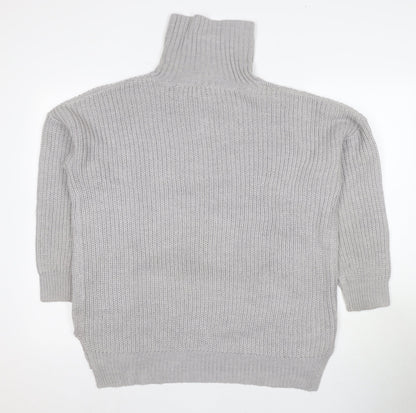 AX Women's Grey Roll Neck Knitted Jumper, M