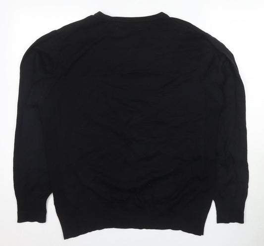 Next Men's Black V-Neck Pullover Jumper Size L