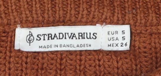 Womens UK Size 6 Stradivarius Brown Pullover Jumper