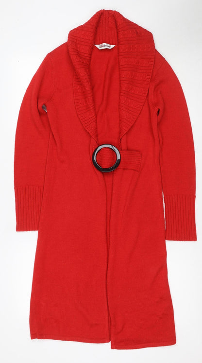 Kaleidoscope Women's Red Cowl Neck Cardigan Size 10