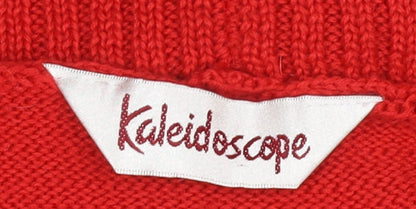 Kaleidoscope Women's Red Cowl Neck Cardigan Size 10