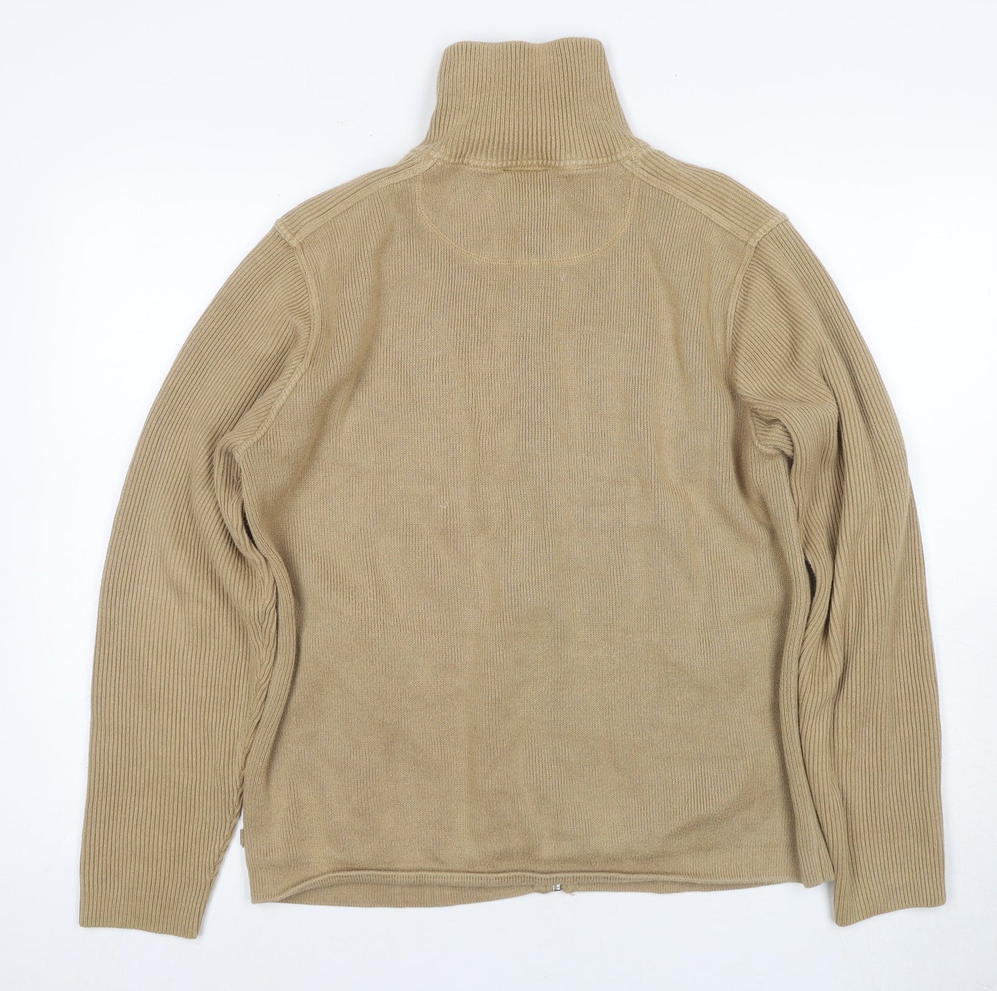 Next Men's Beige Cotton Full Zip Jumper M