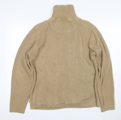 Next Men's Beige Cotton Full Zip Jumper M