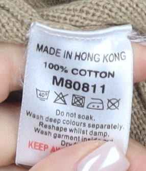 Next Men's Beige Cotton Full Zip Jumper M