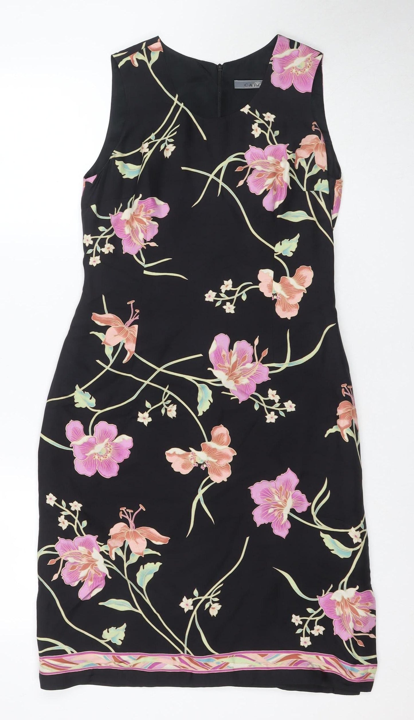Caroll Women's Black Floral Shift Dress Size 10