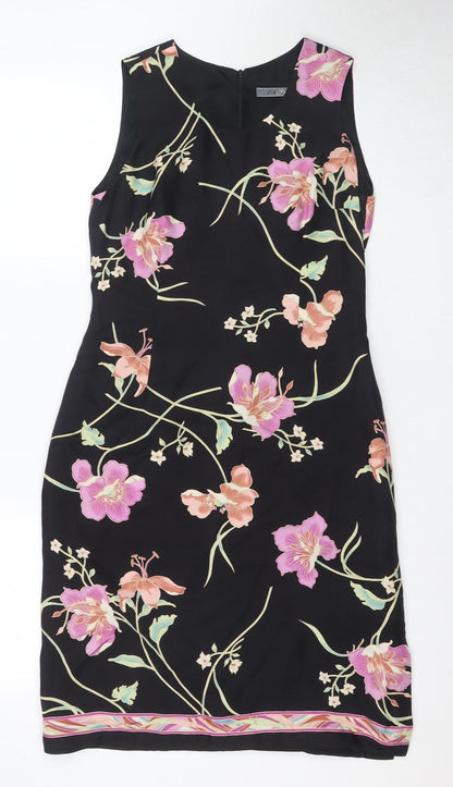 Caroll Women's Black Floral Shift Dress Size 10