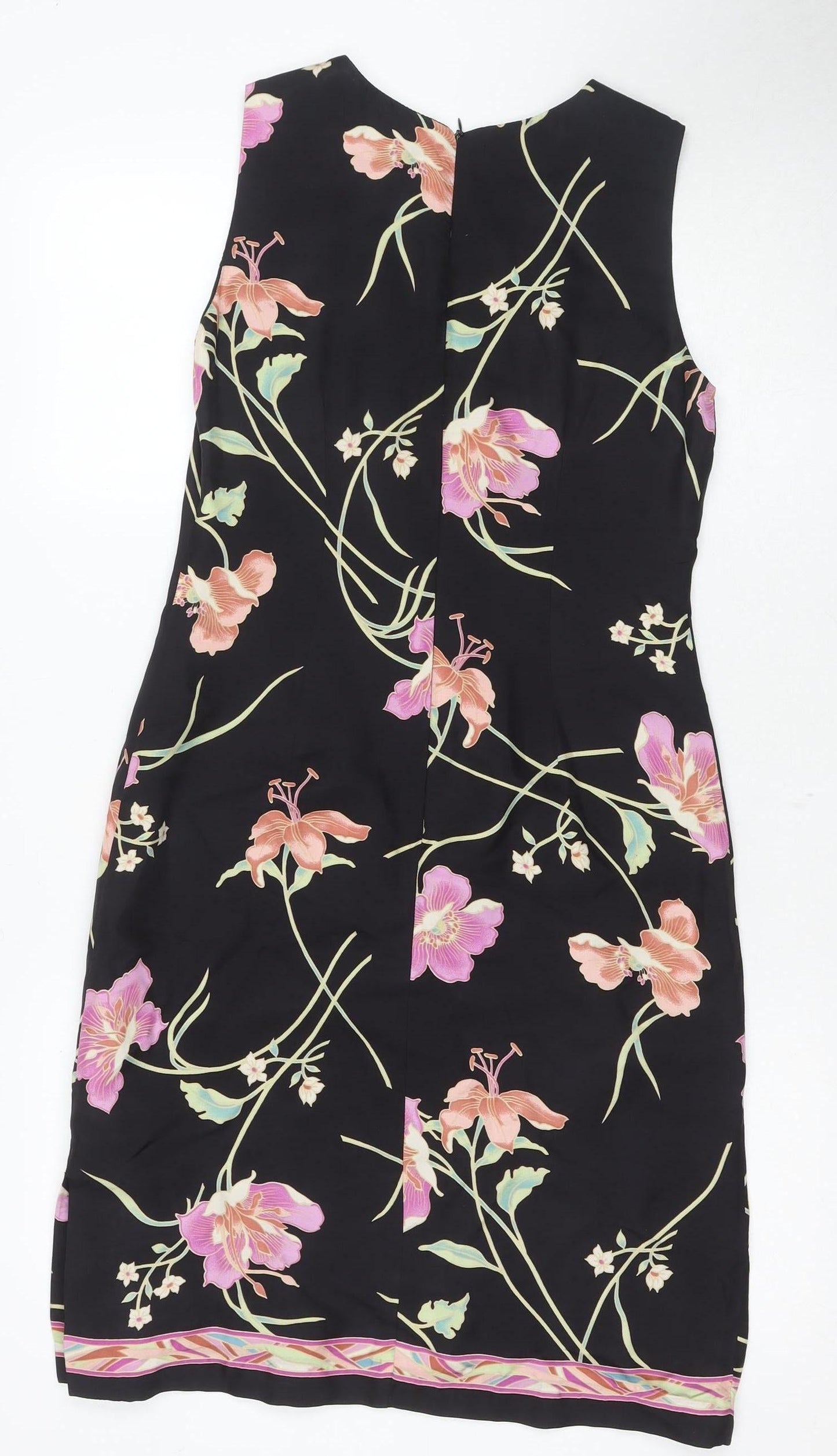 Caroll Women's Black Floral Shift Dress Size 10