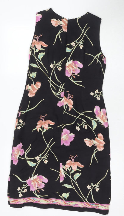 Caroll Women's Black Floral Shift Dress Size 10