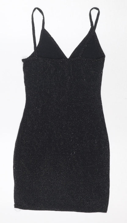 Prettylittlething Women's Black Slip Dress Size 8