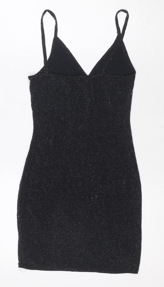 Prettylittlething Women's Black Slip Dress Size 8