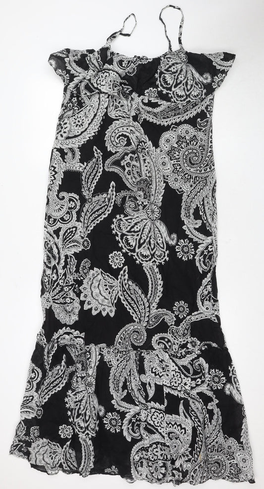 Noa-Noa Women's Black Paisley Dress Size 14 Summer
