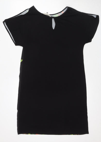 Oasis Women's Black Floral Shift Dress Size 10