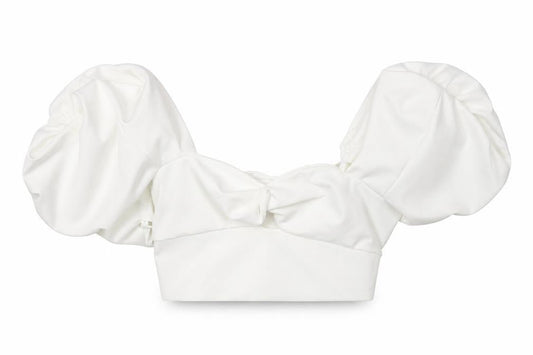 Front view of ASOS Women's White Off the Shoulder Blouse, size 10