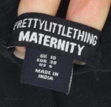 PRETTYLITTLETHING Black Peasant Skirt Women Size 10