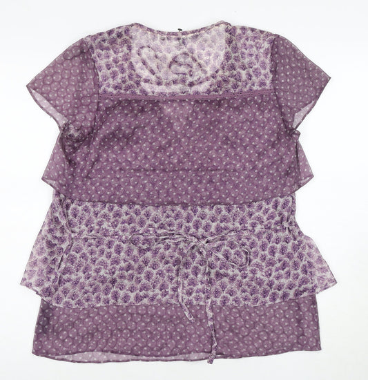 Betty Jackson Black Women's Purple Tunic Blouse Size 12