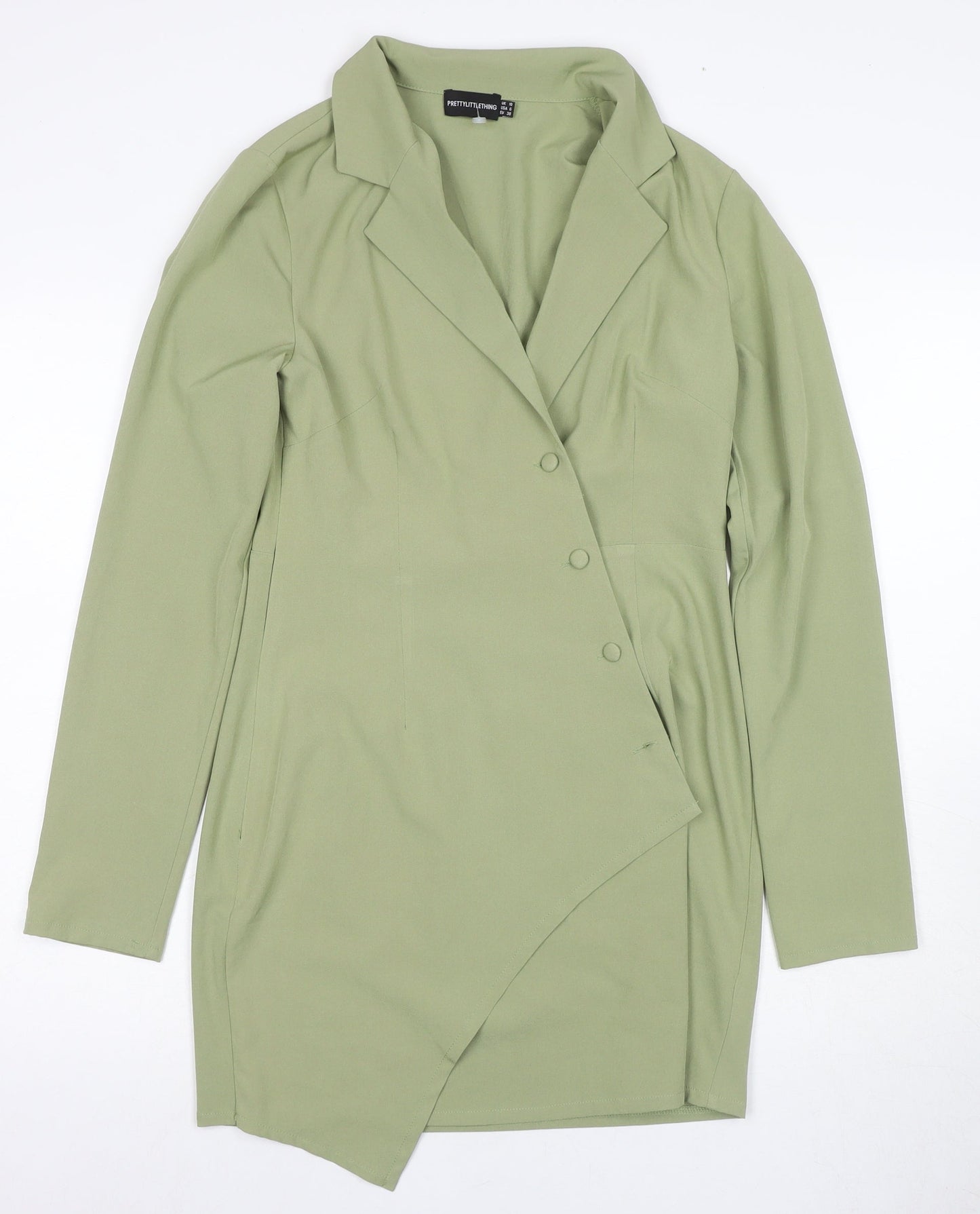PrettyLittleThing Green Women's Jacket Dress Size 10