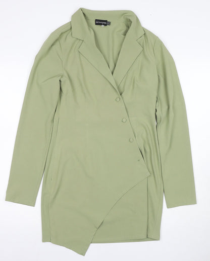 PrettyLittleThing Green Women's Jacket Dress Size 10