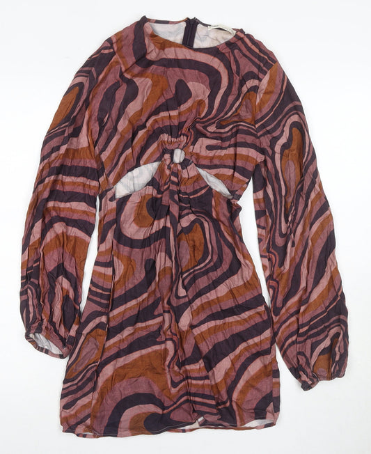 Pull&Bear Women's Multicoloured Geometric Dress S