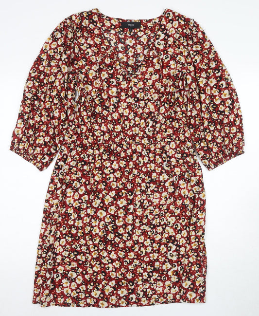 Next Women's Multicoloured Floral A-Line Dress Size 12