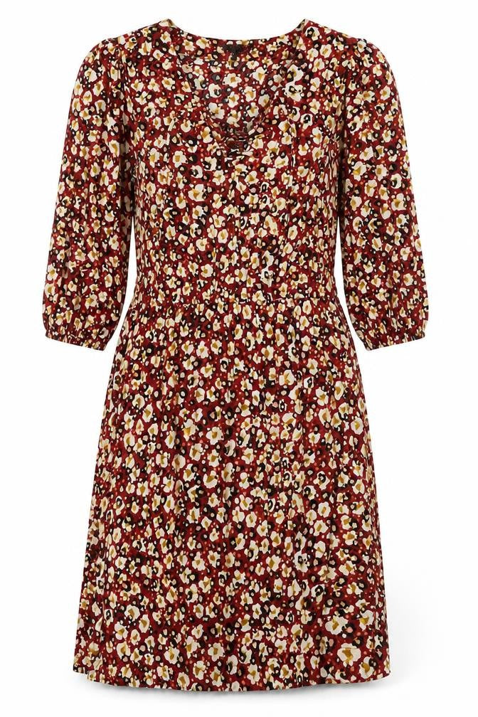 Next Women's Multicoloured Floral A-Line Dress Size 12