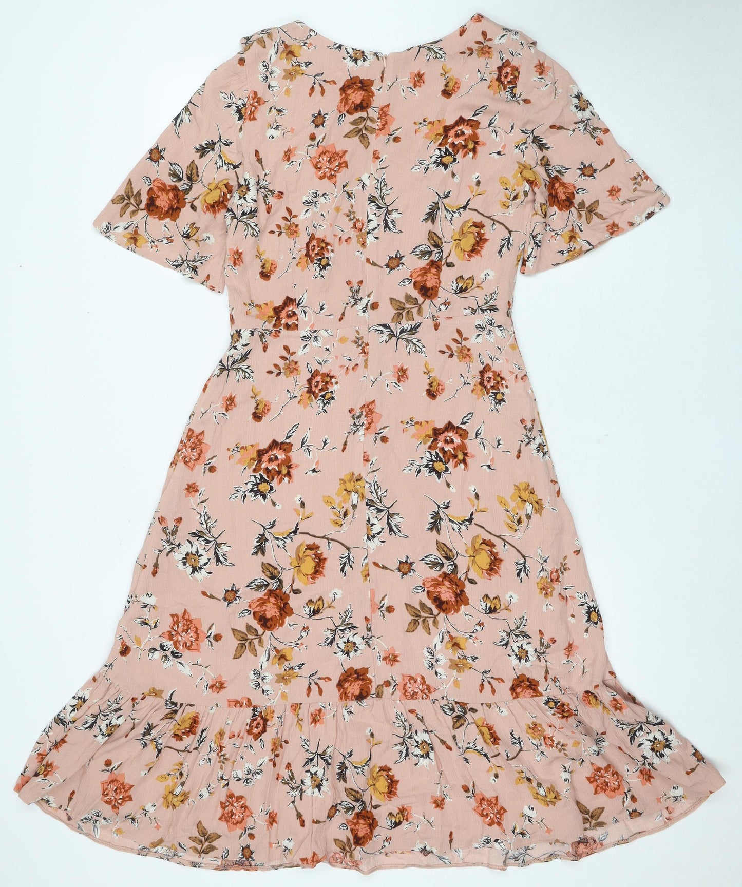 Laura Ashley Women's Pink Floral Midi A-Line Dress