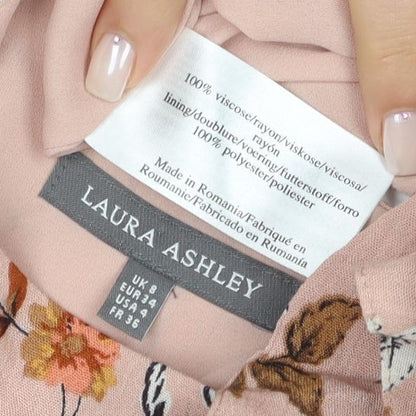 Laura Ashley Women's Pink Floral Midi A-Line Dress