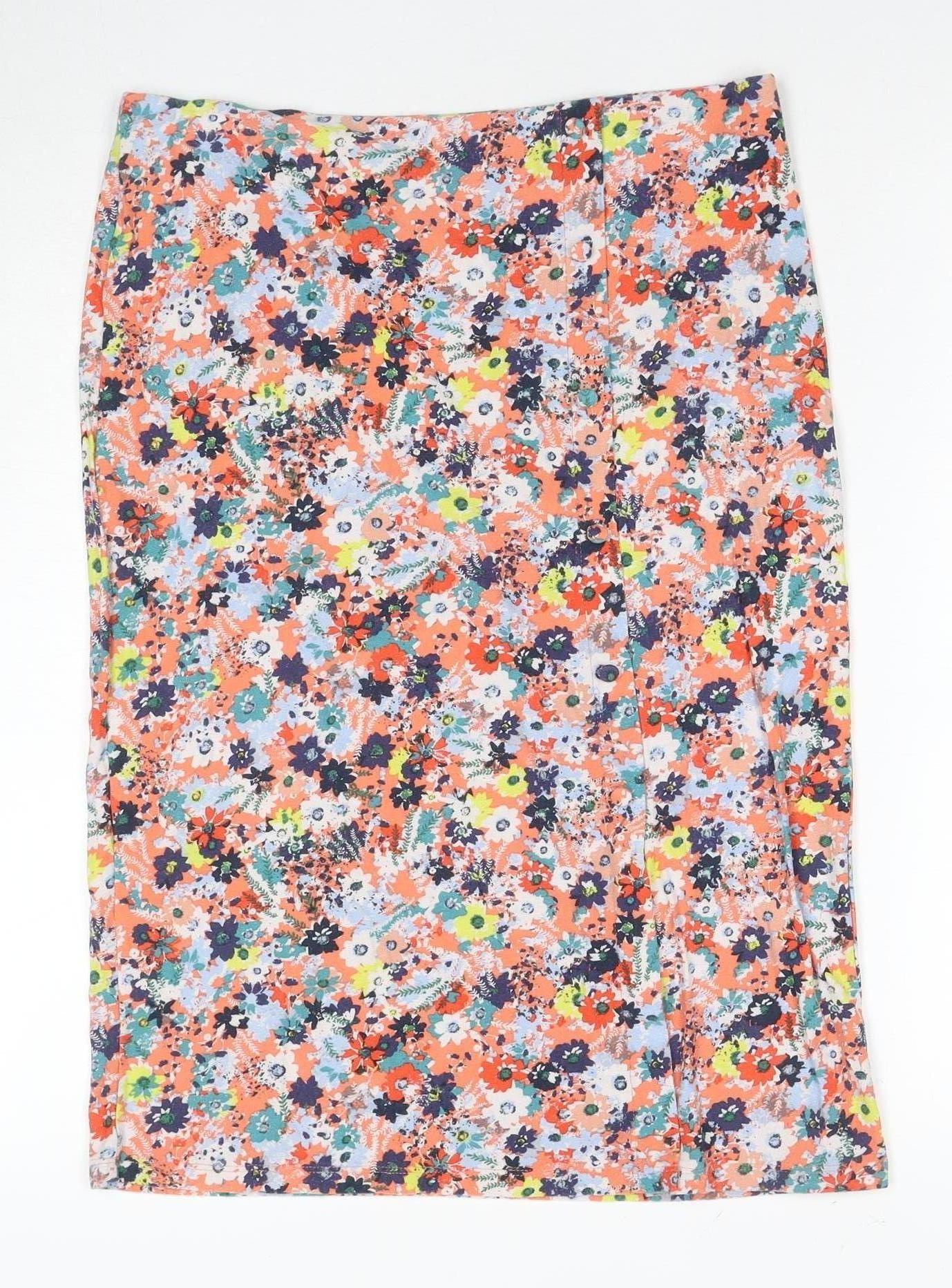Next Women's Floral Multicoloured Pencil Skirt, Size 12