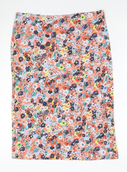 Next Women's Floral Multicoloured Pencil Skirt, Size 12