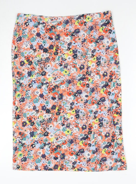 Next Women's Floral Multicoloured Pencil Skirt, Size 12