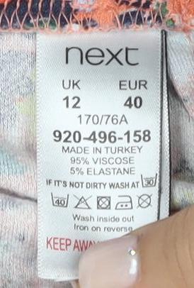 Next Women's Floral Multicoloured Pencil Skirt, Size 12