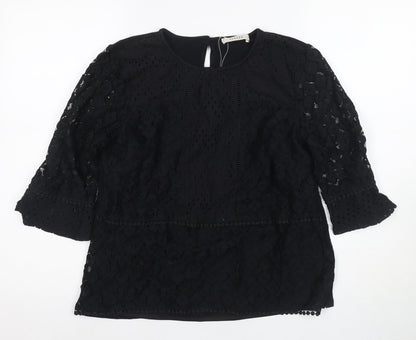 Womens UK Size L Oasis Black  Blouse