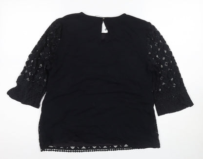 Womens UK Size L Oasis Black  Blouse