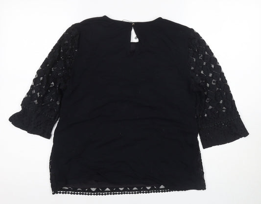 Womens UK Size L Oasis Black  Blouse