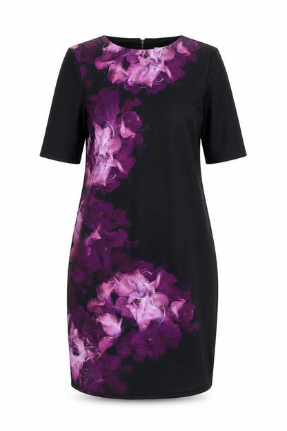 Phase Eight Women's Black Floral Sheath Dress Size 12