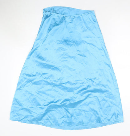 Missguided Women's Blue Midi Skirt, Size 8, Straight Style