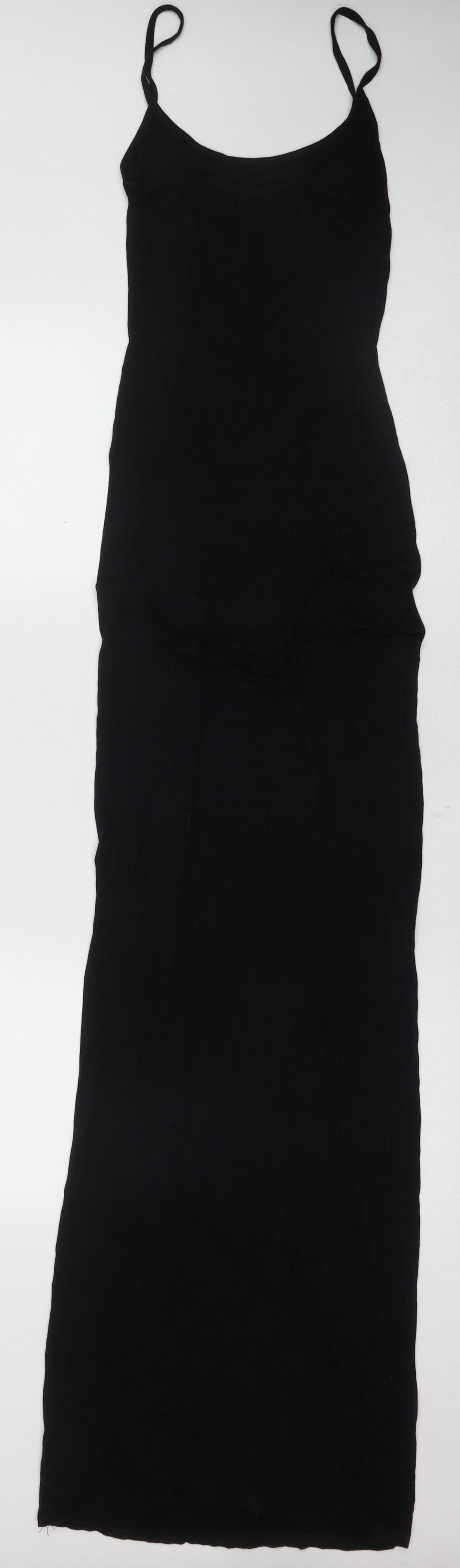 PrettyLittleThing Women's Black Slip Dress Size 8