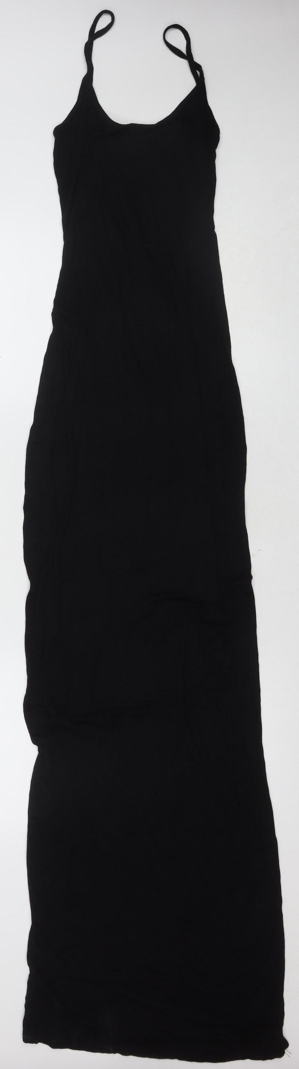 PrettyLittleThing Women's Black Slip Dress Size 8