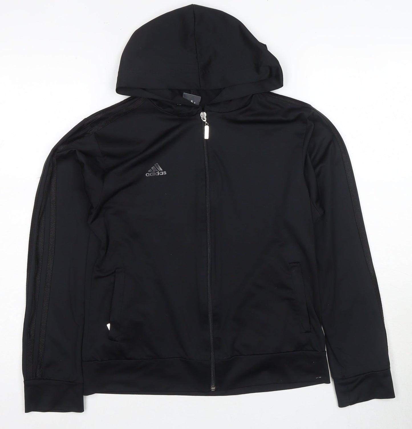 Adidas Black Full Zip Hoodie, Unisex M, Sports Activewear